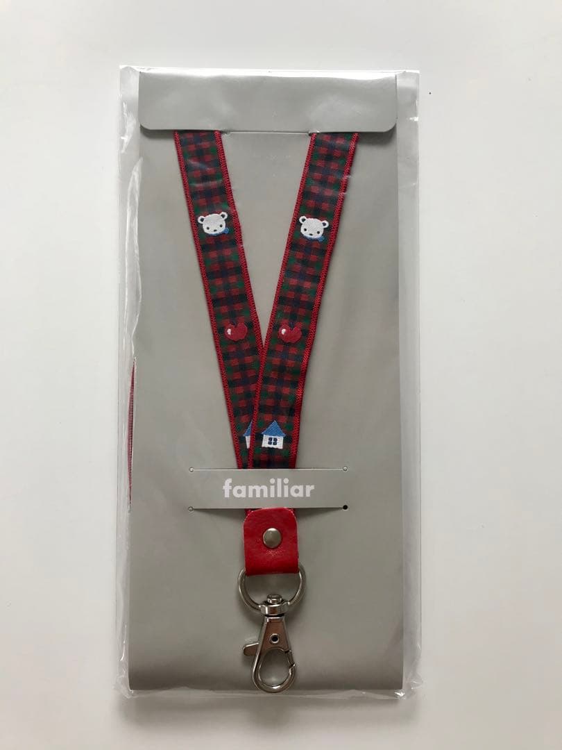 新品 familiar ファミリア ネックストラップ ネック ストラップ 赤