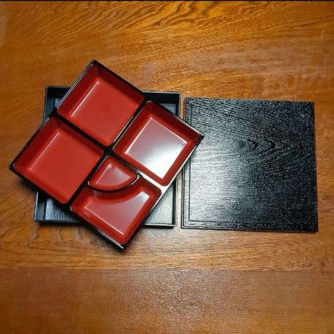 【美品】松花堂弁当箱　山中塗　仕切り弁当　　おせち　行楽弁当　15個