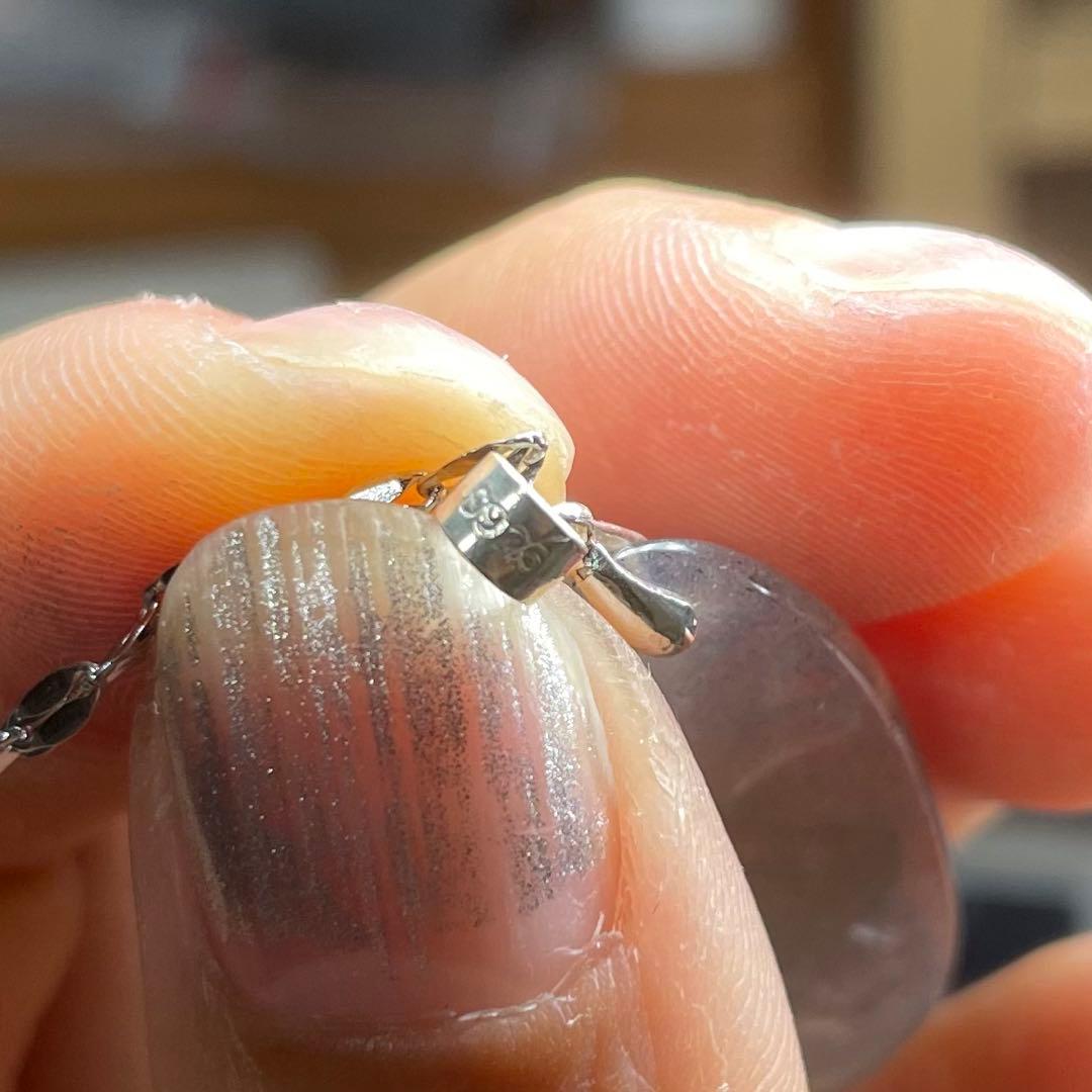 天然石ネックレス　高品質ラブラドライト　青黄シラー　高透明　SV925刻印