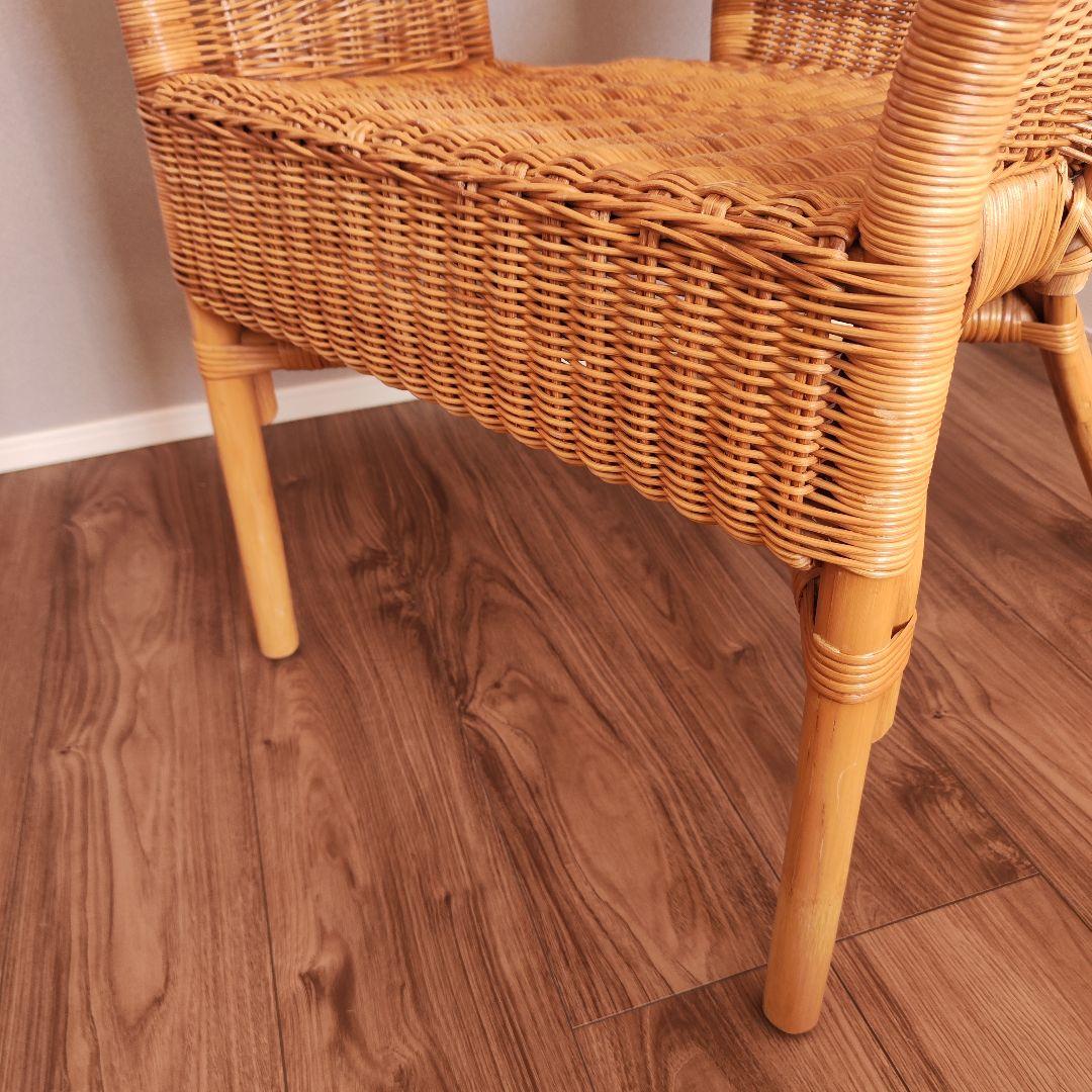ラタン アームチェア 籐 アジアン ナチュラル