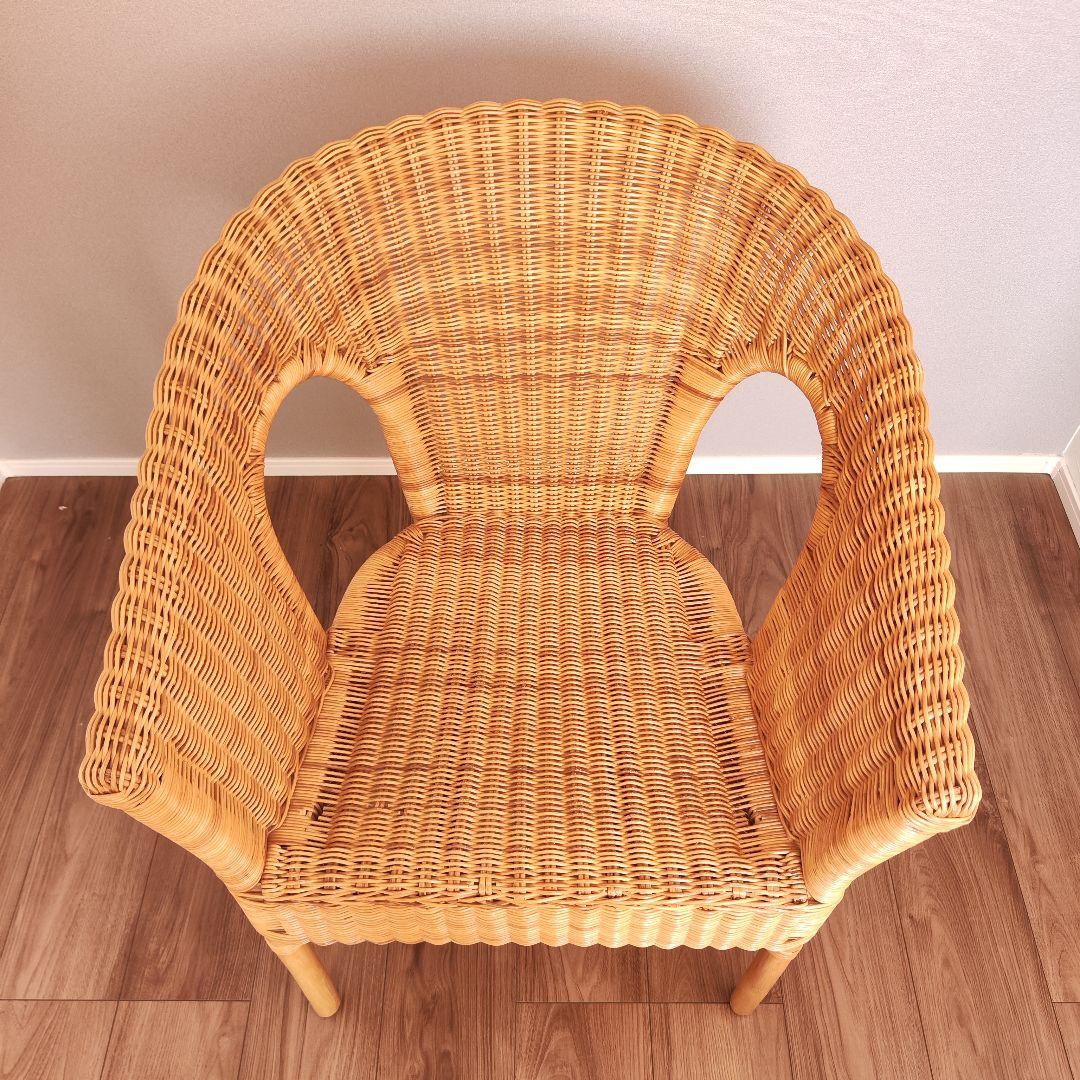 ラタン アームチェア 籐 アジアン ナチュラル
