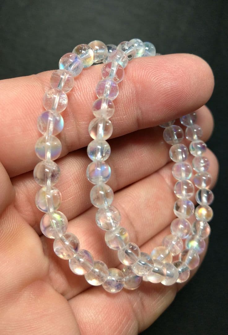 【高品質】レインボームーンストーン　５㎜＆６㎜《マダガスカル産》良質　天然　虹