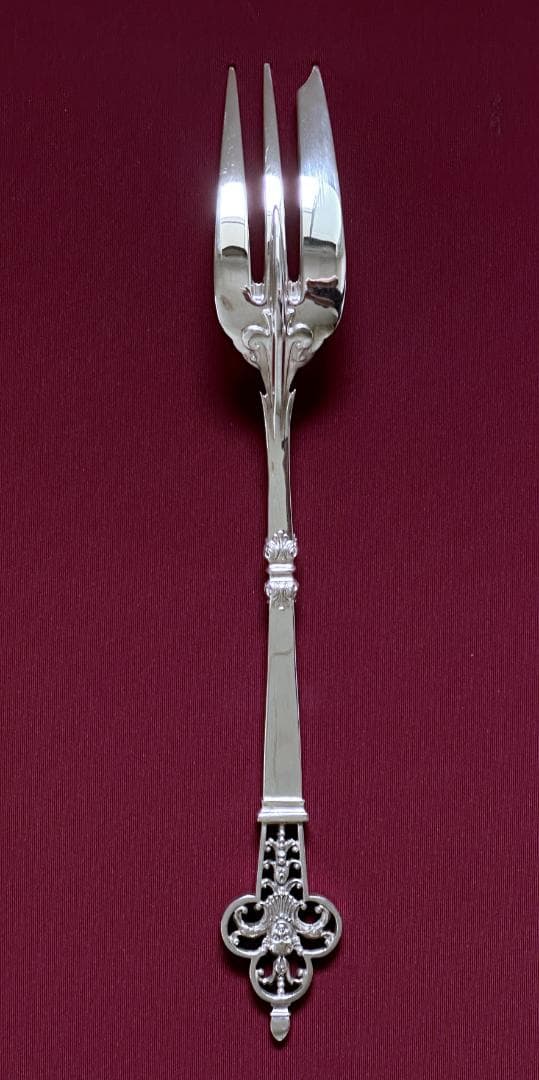 参考90万円 クリストフル ルネッサンス スターリングシルバーサービングフォーク