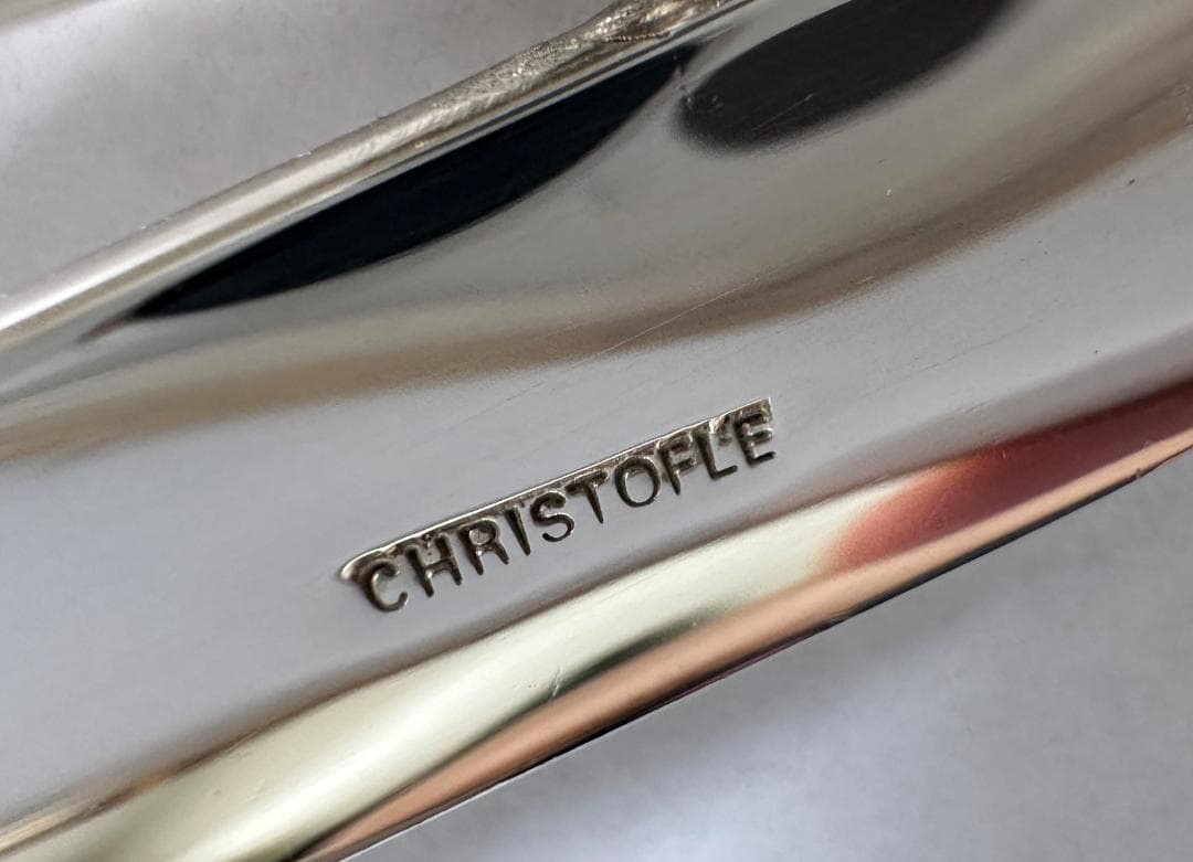 参考90万円 クリストフル ルネッサンス スターリングシルバーサービングフォーク