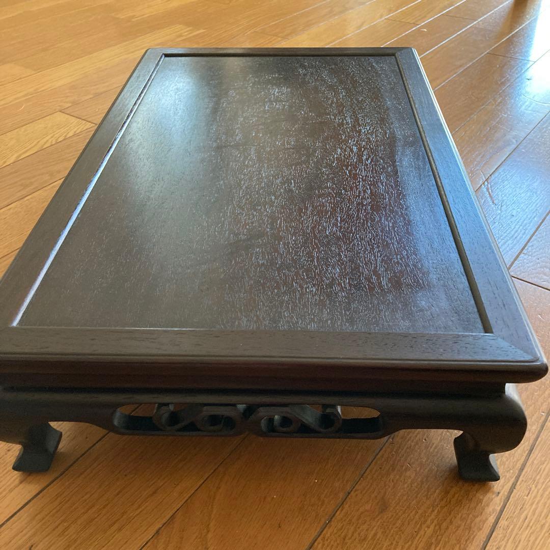 大阪唐木　花台　唐草彫り 1.6尺