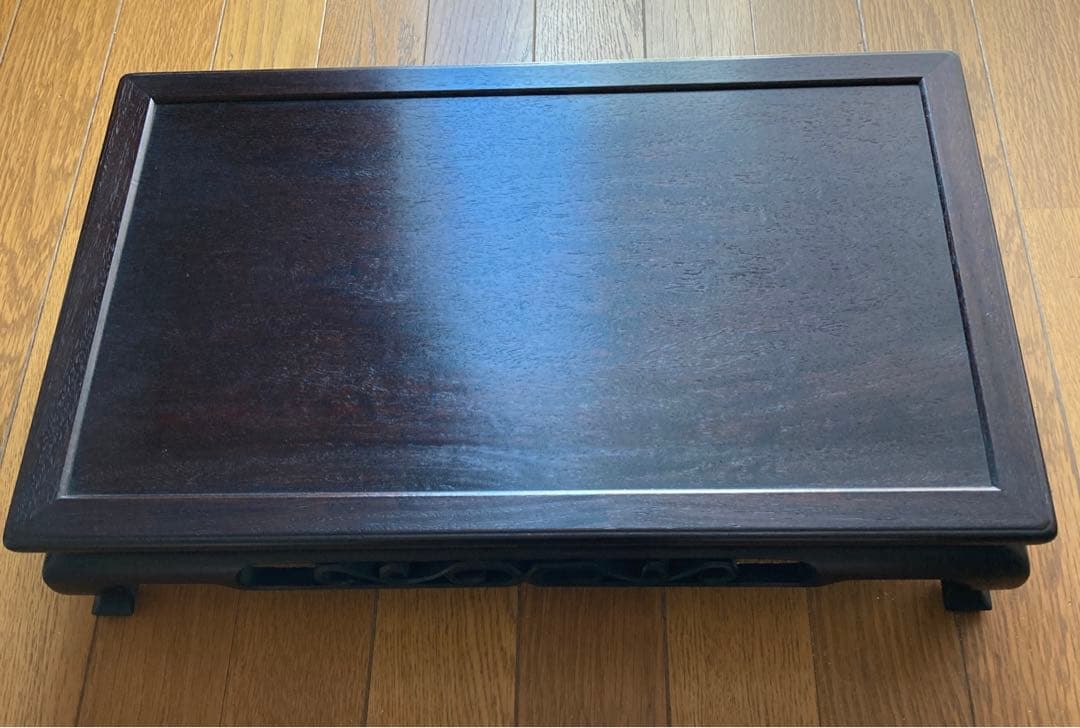 大阪唐木　花台　唐草彫り 1.6尺