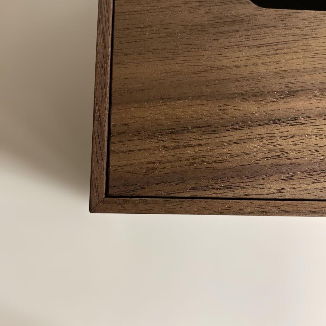 ウォールナット　ティッシュケース　無垢