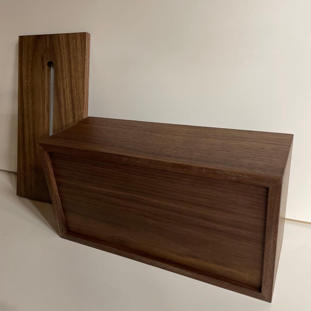 ウォールナット　ティッシュケース　無垢