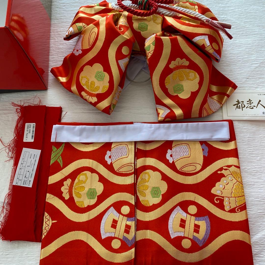 新品✨７歳七五三用作り帯　都恋人