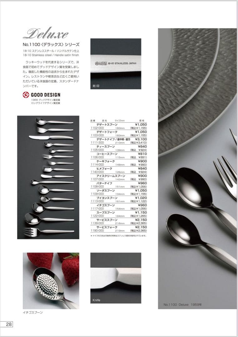 ラッキーウッド　カトラリーセット　デラックス　ディナーセット〈20本セット〉※