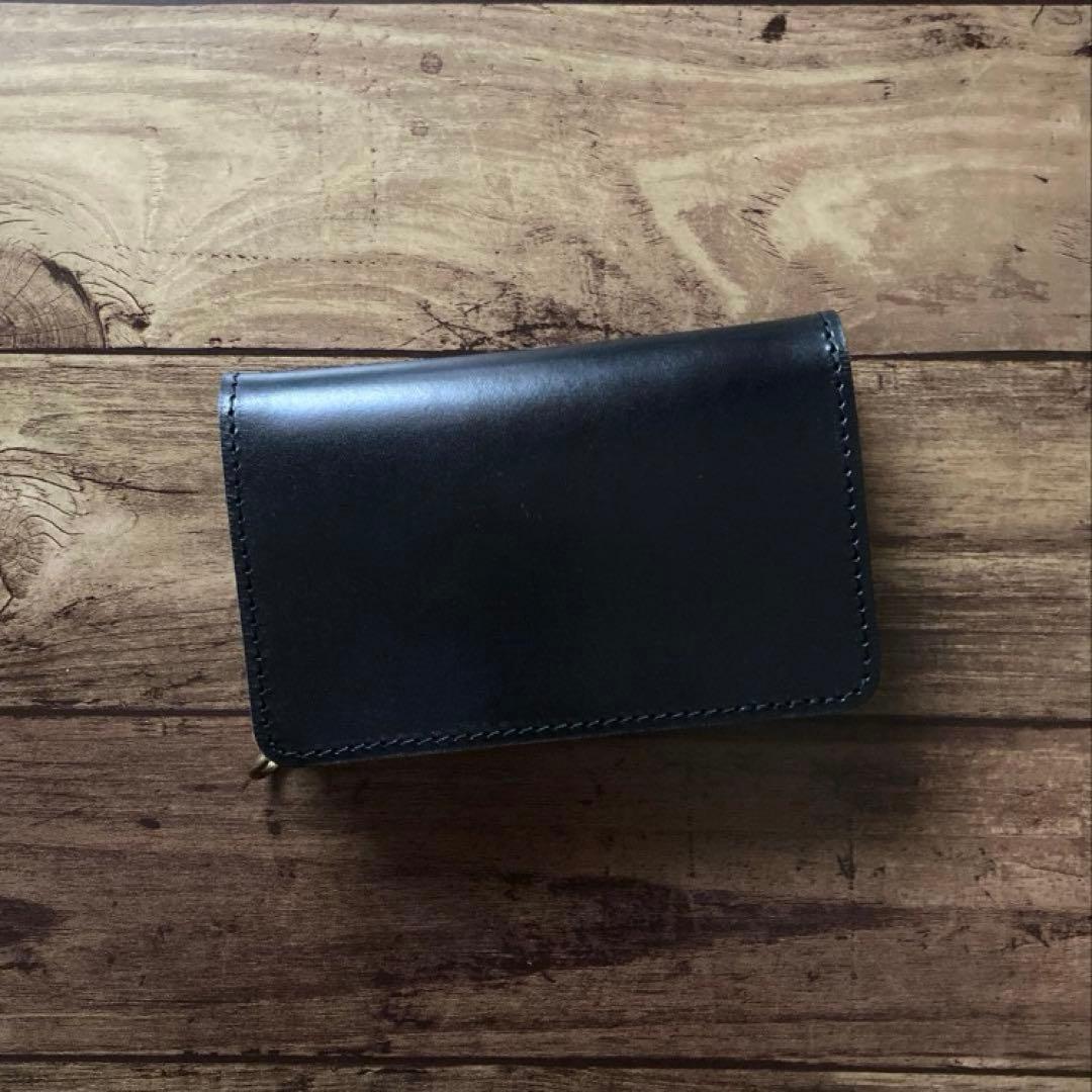 お札を折らずに収納】ミドルトラッカーウォレット 茶芯ブラック【受注