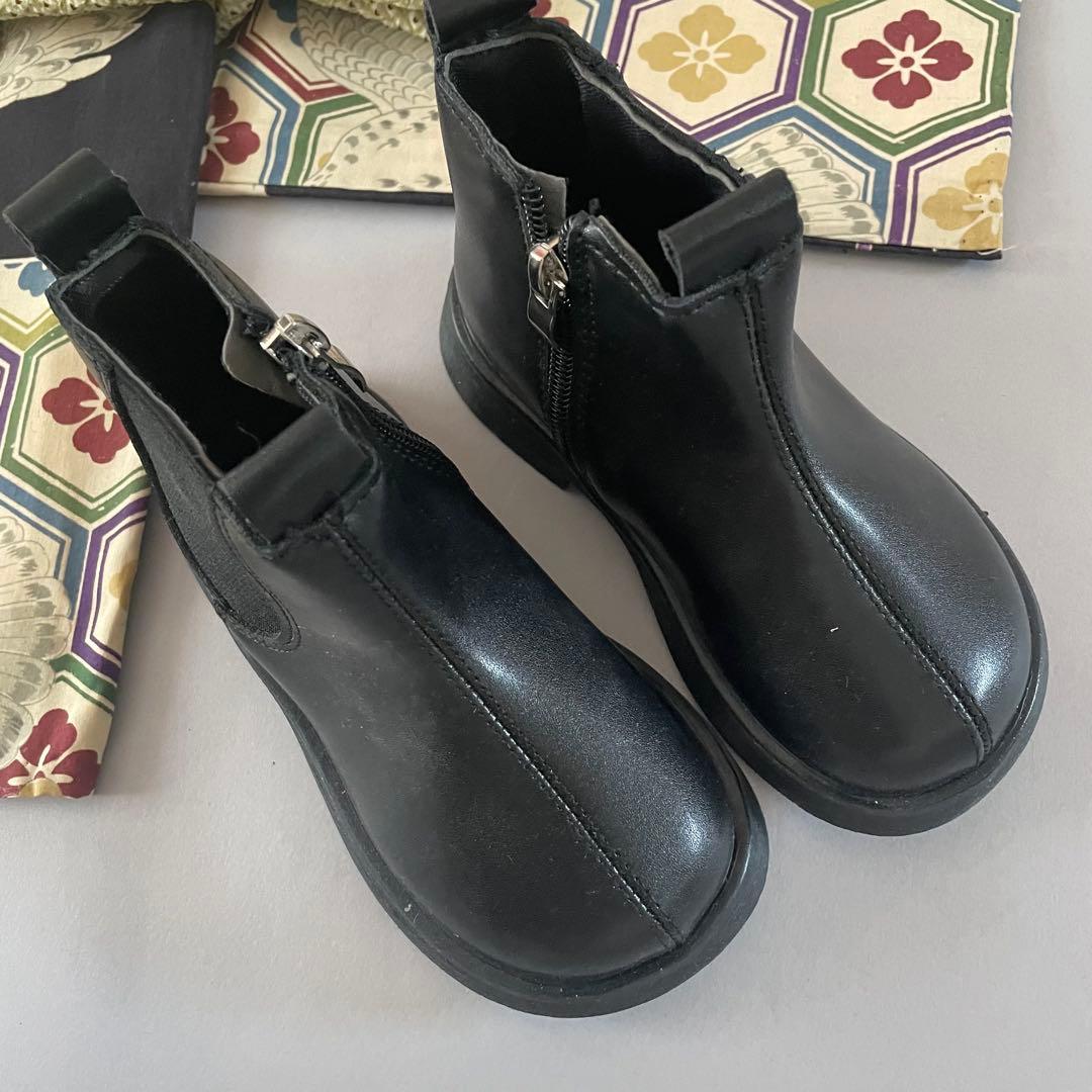 七五三　3歳　アンティークお着物セット　正絹　抹茶色の総絞り被布　ブーツ