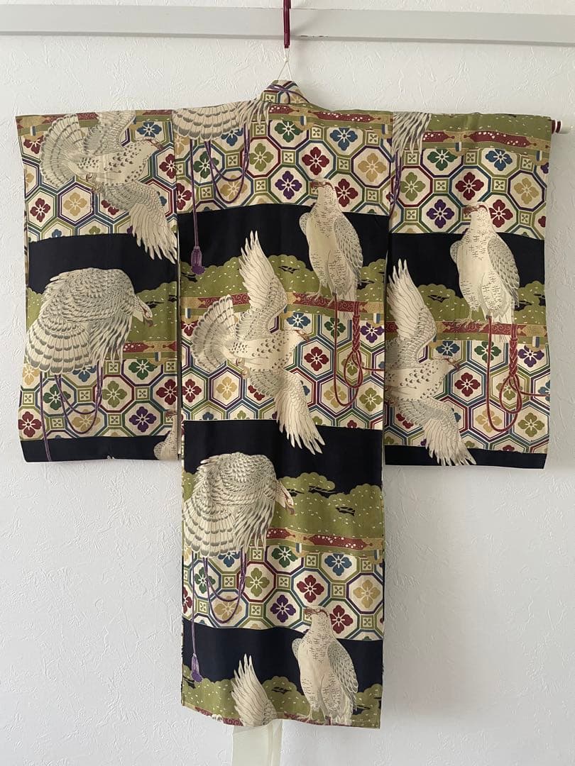 七五三　3歳　アンティークお着物セット　正絹　抹茶色の総絞り被布　ブーツ