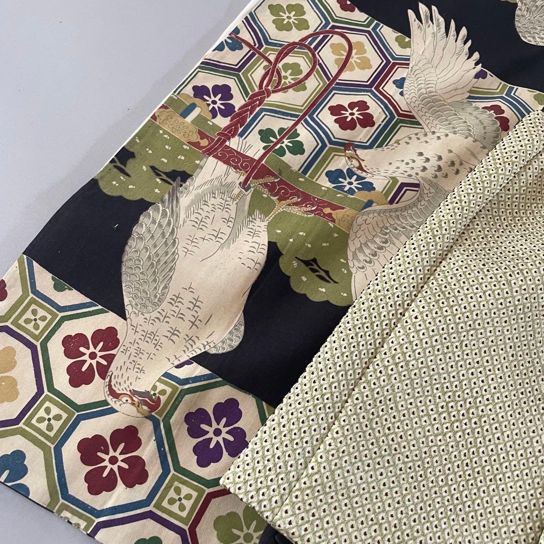 七五三　3歳　アンティークお着物セット　正絹　抹茶色の総絞り被布　ブーツ