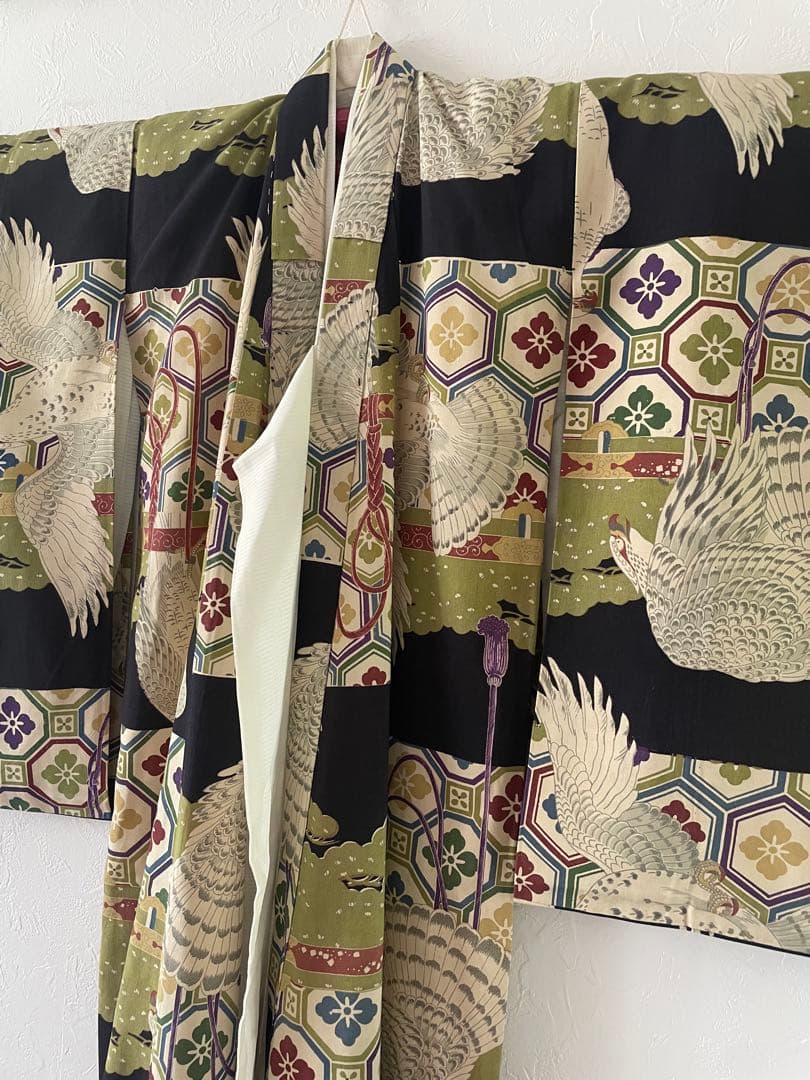 七五三　3歳　アンティークお着物セット　正絹　抹茶色の総絞り被布　ブーツ