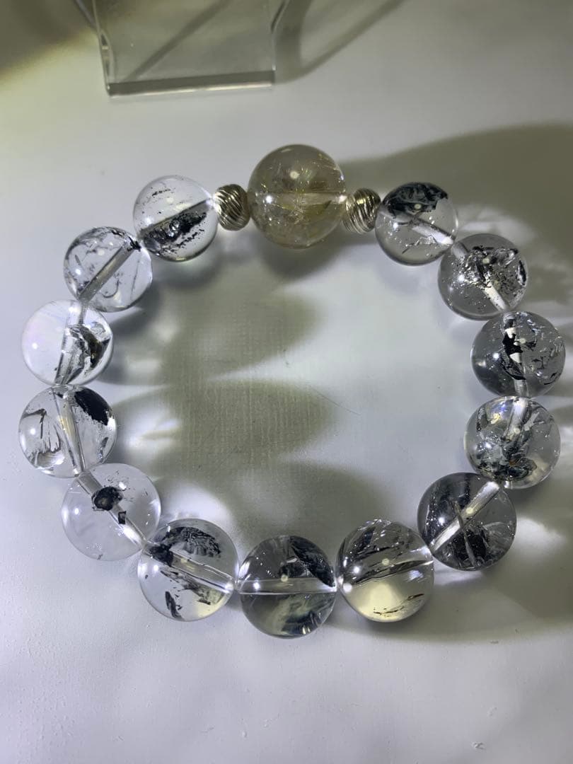 エレスチャルクォーツ14ミリ　内径16.5 ヴィーナスルチル17ミリ　高品質