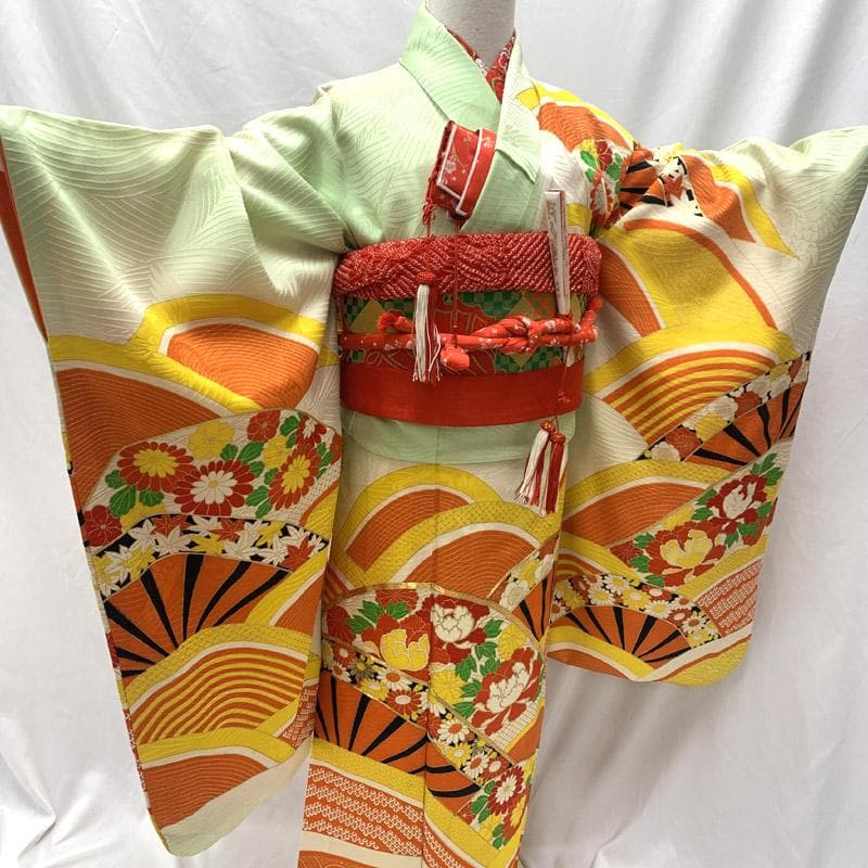 510ag6■七五三 七歳 女児 着物&袋帯&長襦袢 トールサイズ■美品