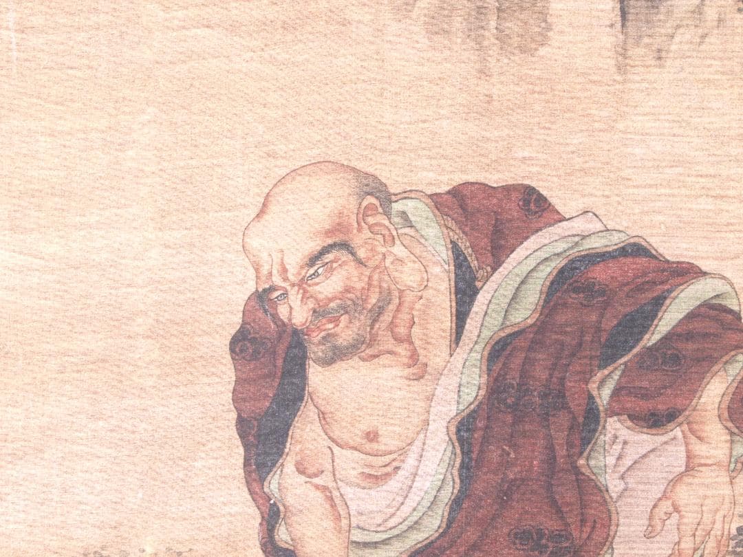 中国　唐時代　呉道子掛け軸　骨董品　肉筆保証 AK1096C11-3