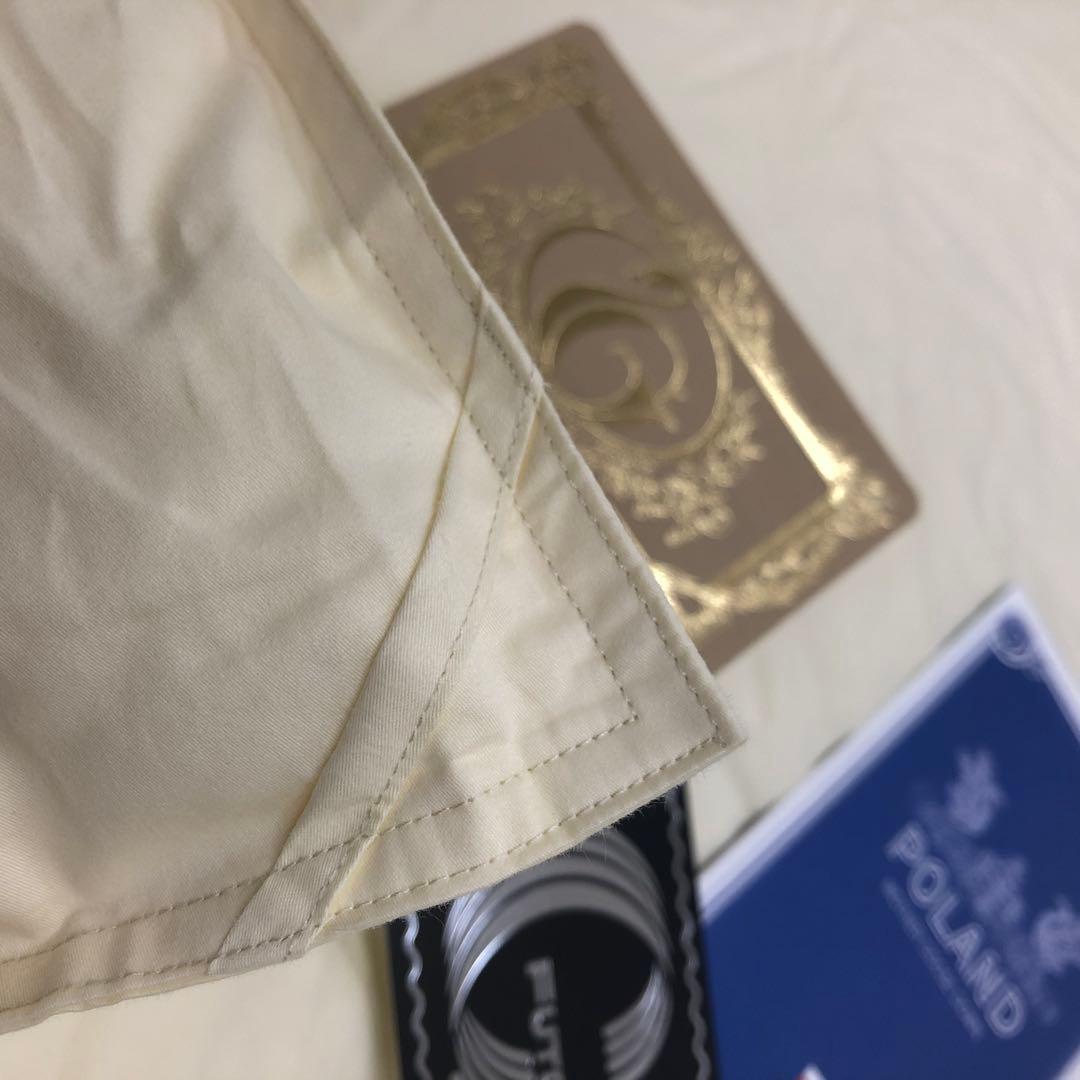 合掛け 羽毛布団 セミダブル ポーランド産ホワイトマザーグース ロイヤルゴールド