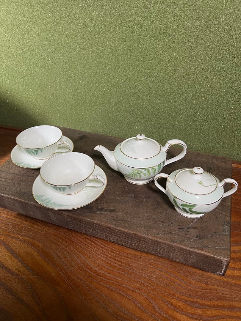 4.希少 ビンテージノリタケ グランベール 萌黄野 カップ＆ソーサー2客