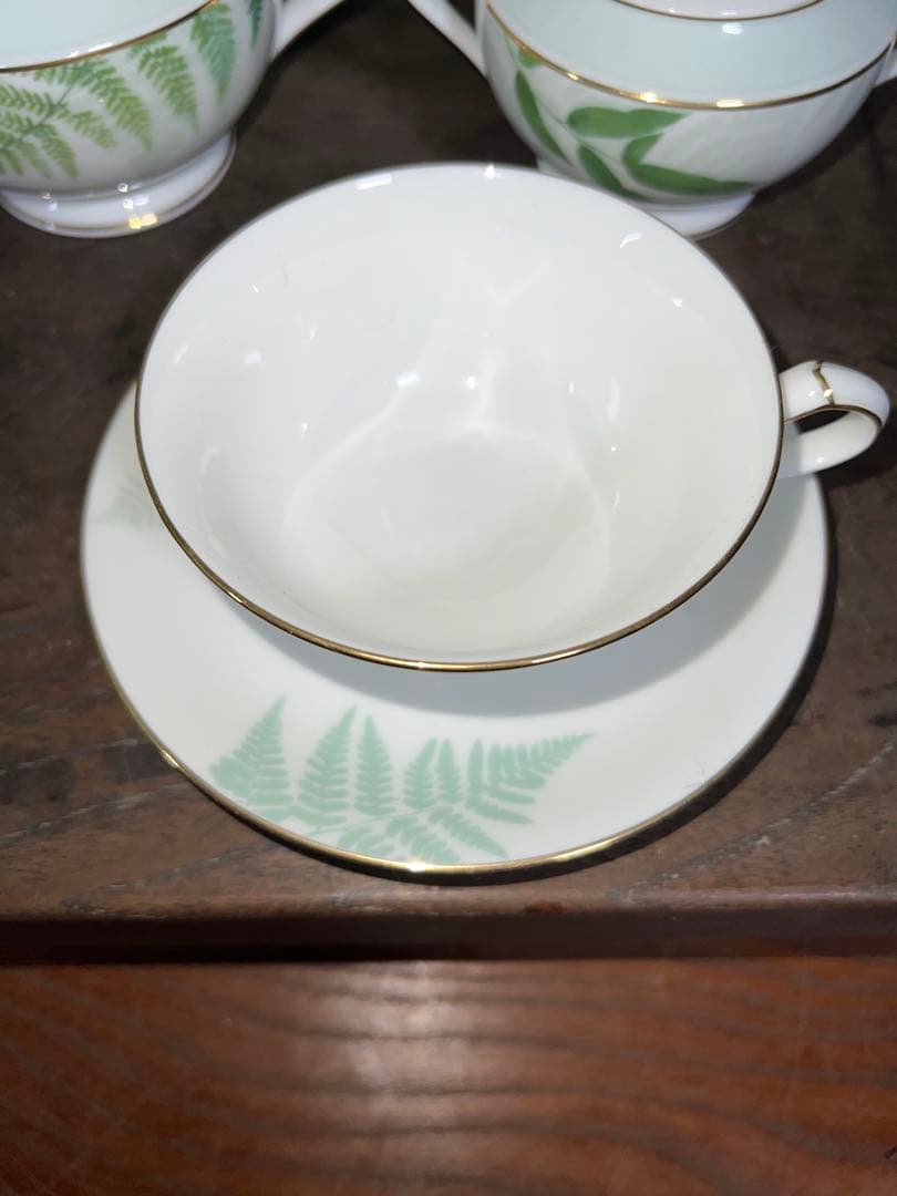 4.希少 ビンテージノリタケ グランベール 萌黄野 カップ＆ソーサー2客