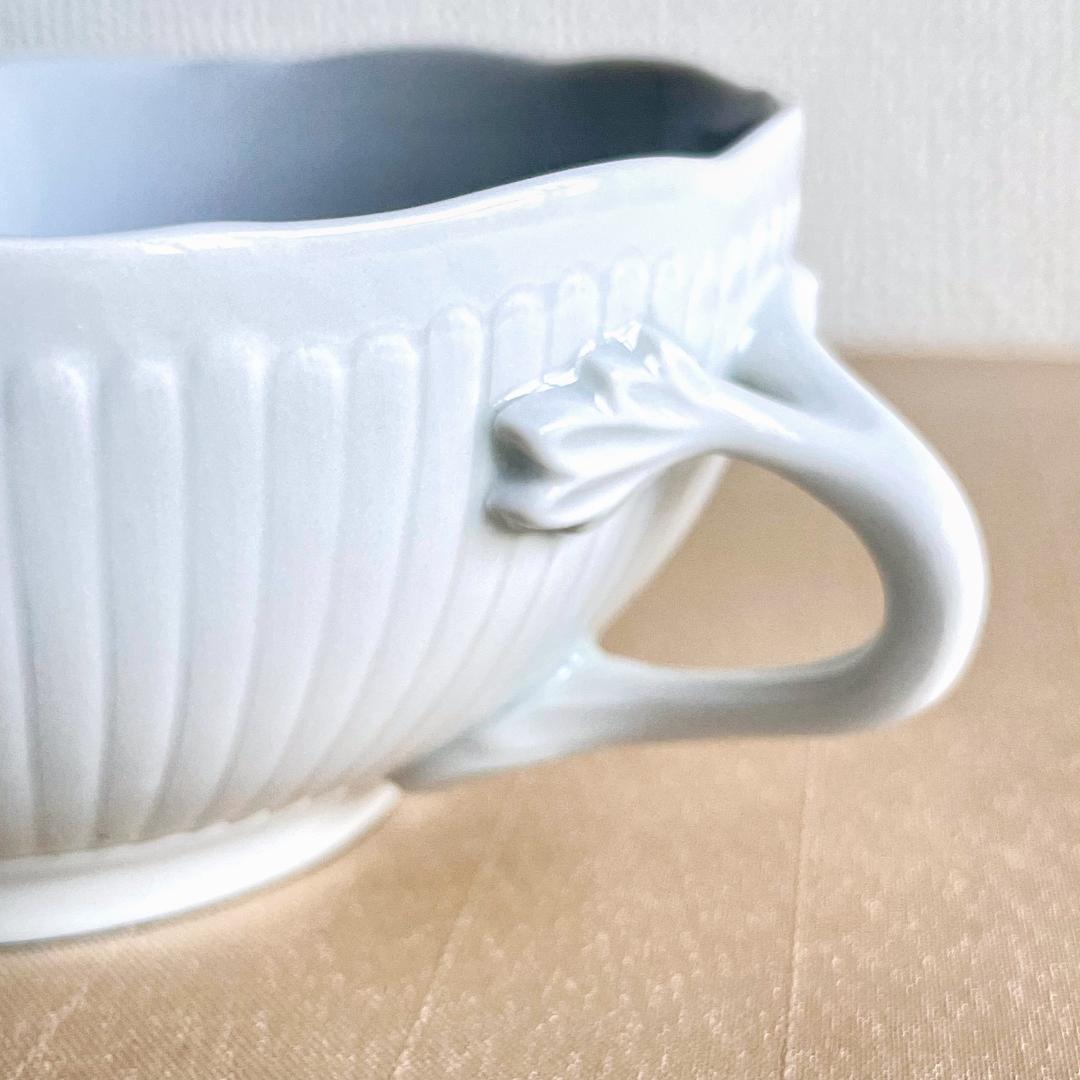 ☆新品未使用☆CESKY PORCELAN ダブルハンドル スープボール2点