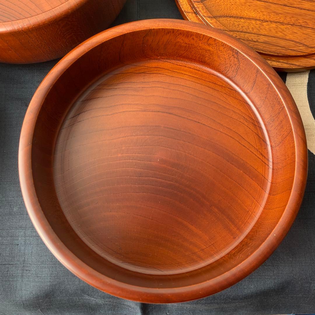 群馬　十石塗　銘木漆器　木製　重箱 3段　無垢材　くり抜き　欅材　ケヤキ　日本製