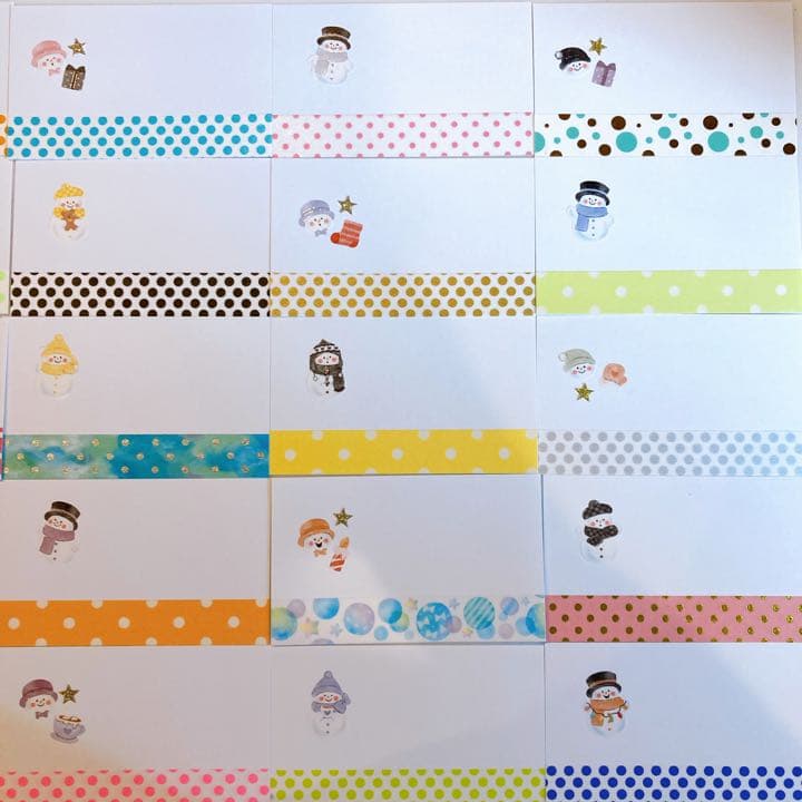 手書きサンキューカード　30枚　ゆきだるま