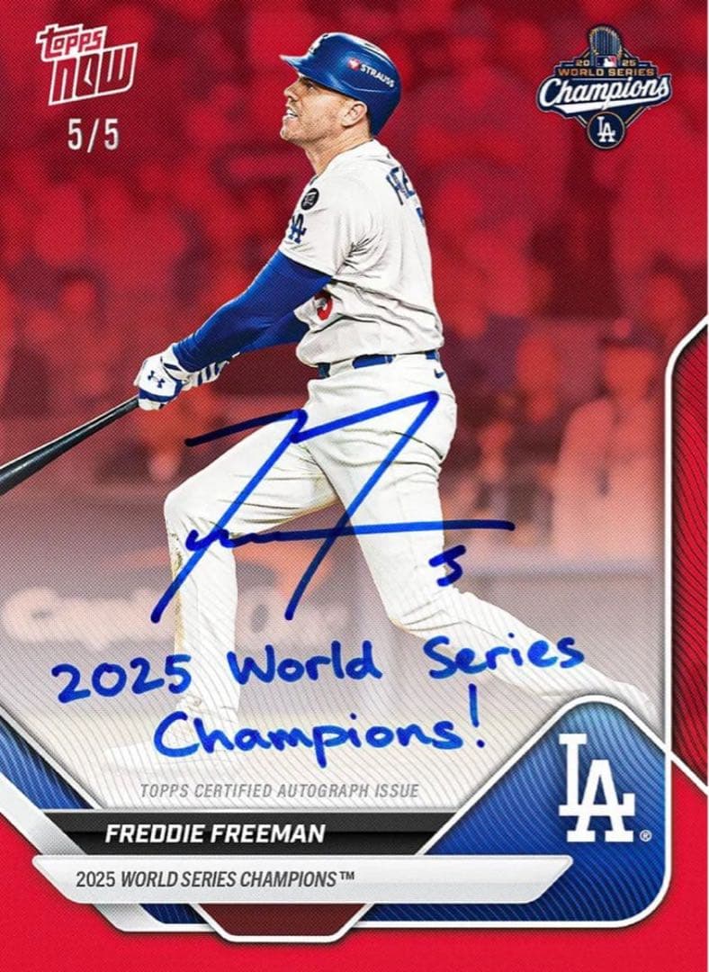 新品未開封 2025 Topps nowワールドシリーズチャンピオンズドジャース