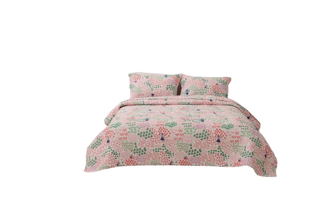 キルトベッドカバー3点セット綿マルチカバー キルティング 858