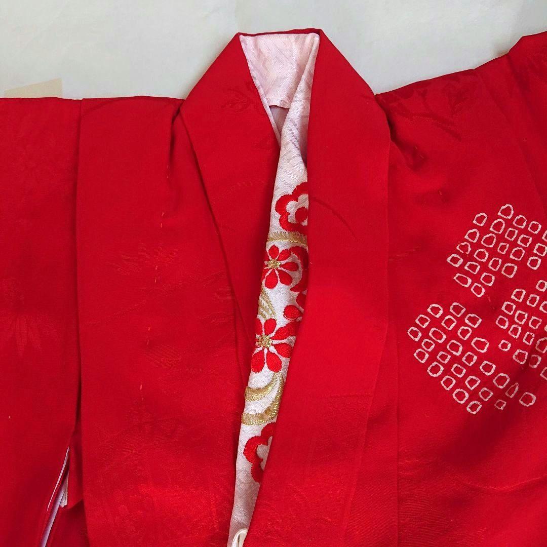 ③七五三 着物 赤 半襟付