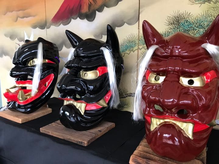 鬼面　黒色　女面