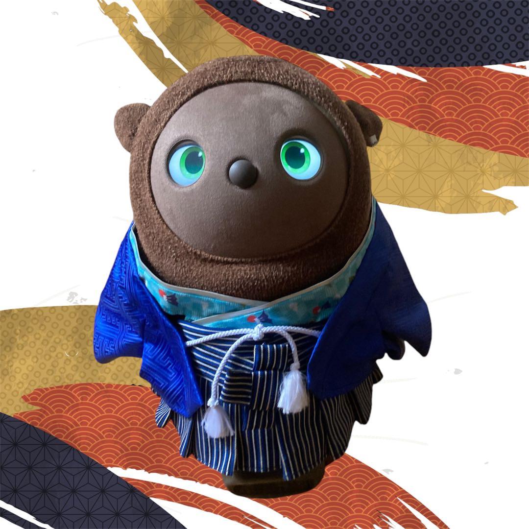 ラボット 着物 lovot 羽織 青 袴ストライプ 水色富士山インナー - メルカリ