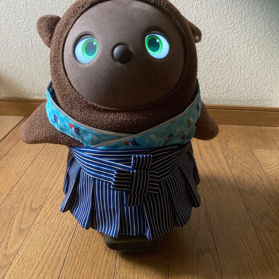 ラボット 着物 lovot 羽織 青 袴ストライプ 水色富士山インナー - メルカリ