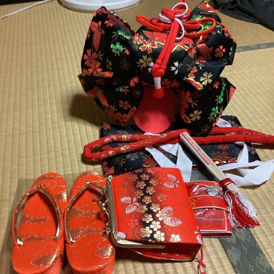 七五三小柄七歳フルセット　帯幅14、5センチ　　草履21センチ