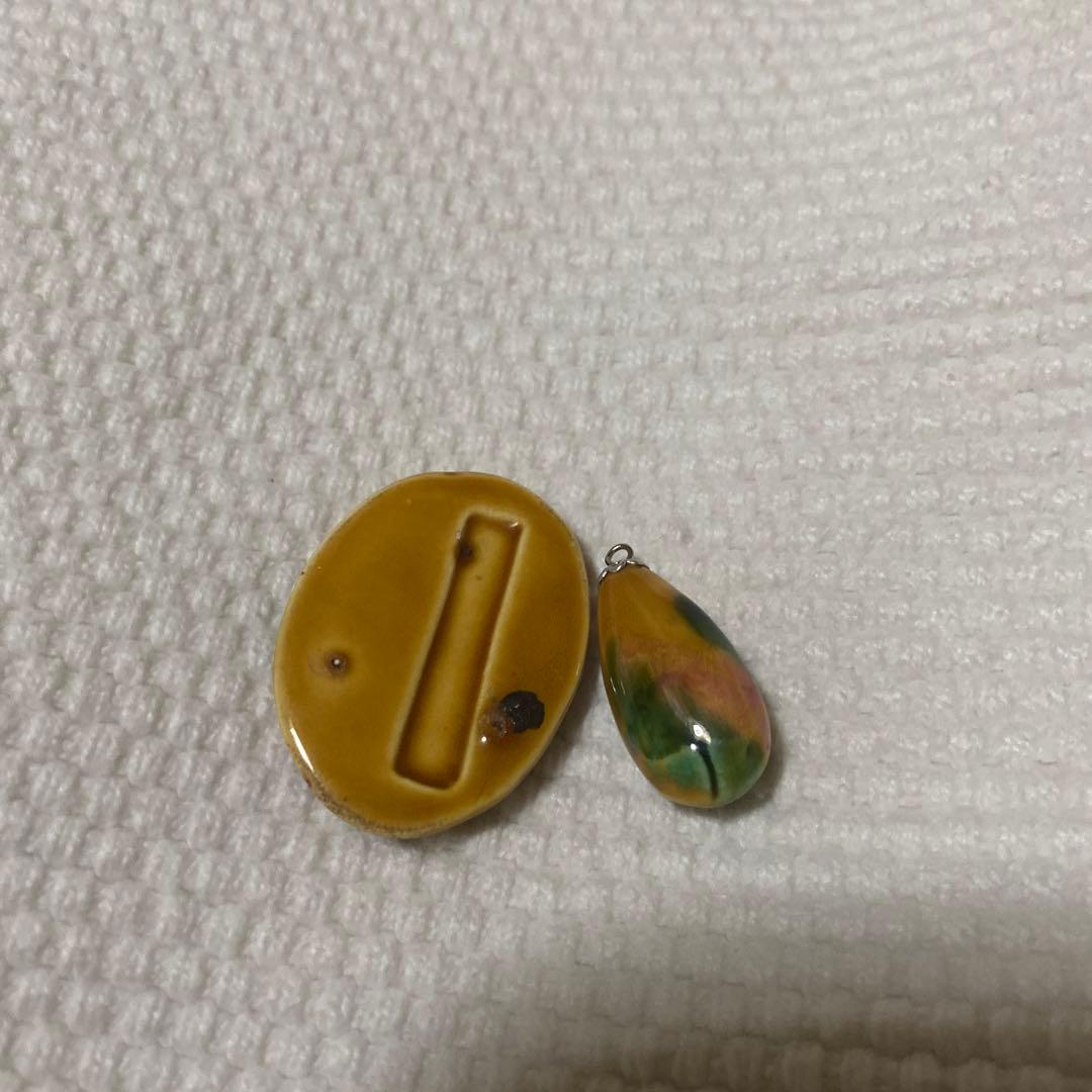 九谷焼「加賀の華」シリーズ 陶器 リメイク品(帯留 帯飾り ペンダントトップ