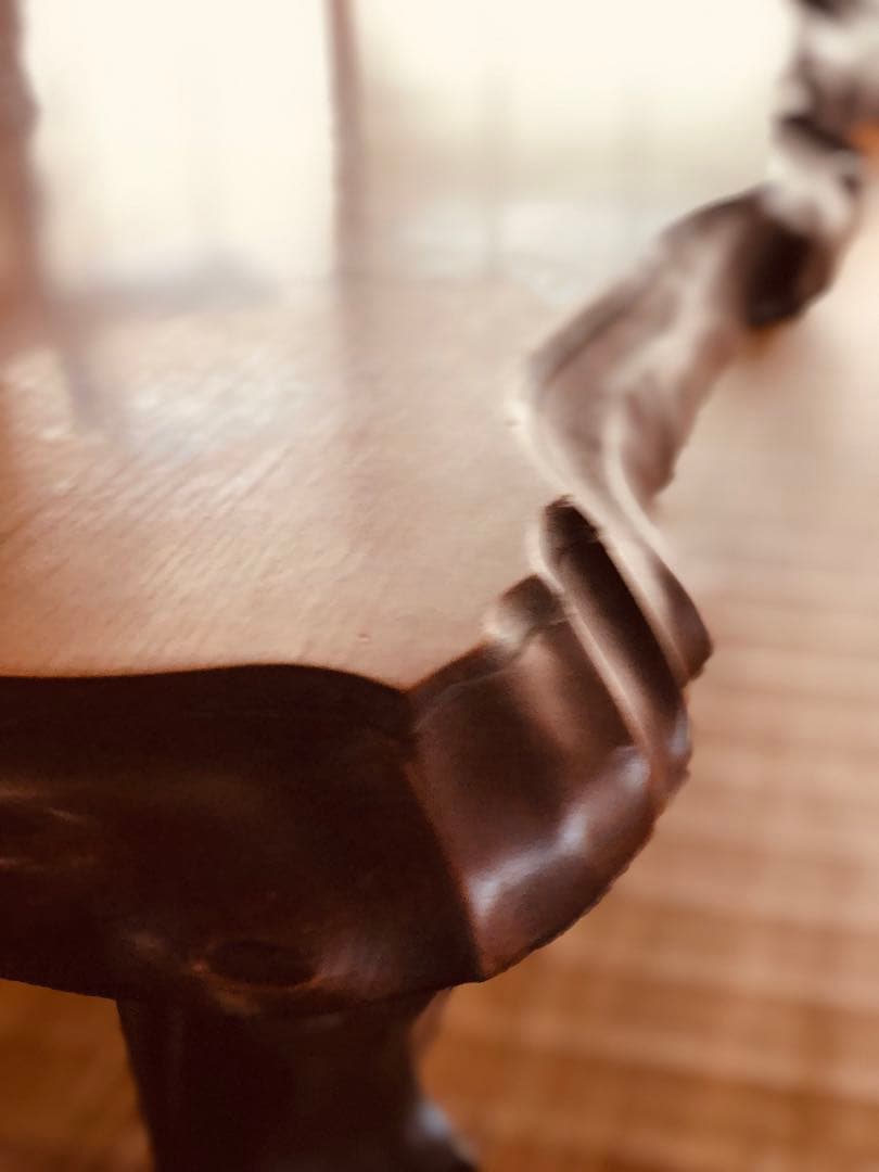 天然木 《 雰囲気がある耳付き 座卓 》