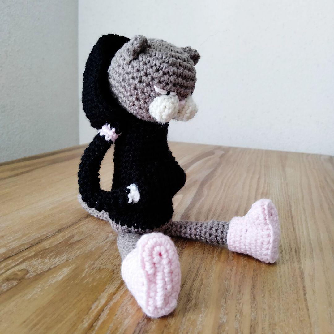 編みぐるみ ハンドメイド 雑貨 パーカー 長靴 猫 - メルカリ