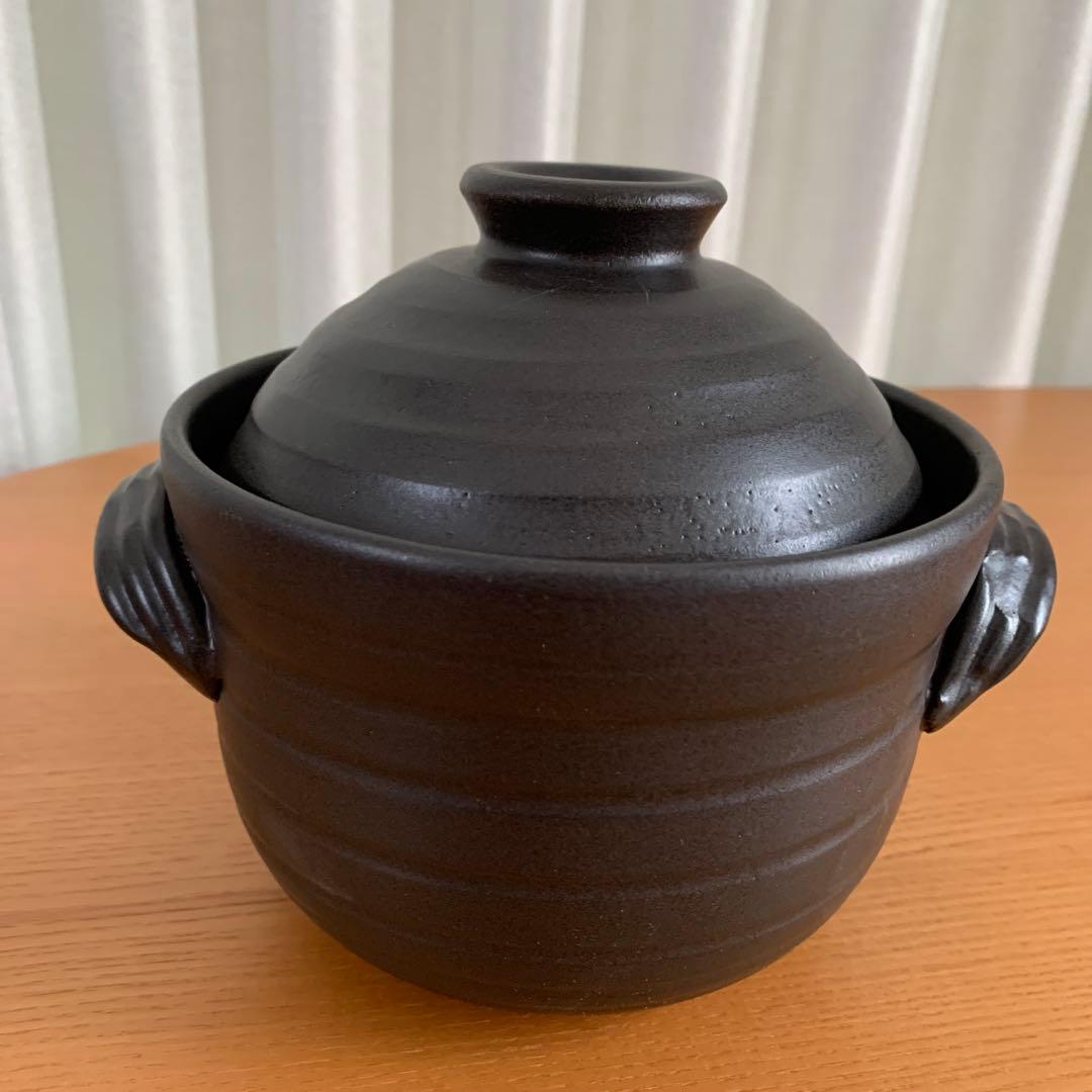 【新品未使用】 萬古焼ごはん鍋　大黒窯　華月　2合炊き　説明書付　ふっくら炊飯鍋