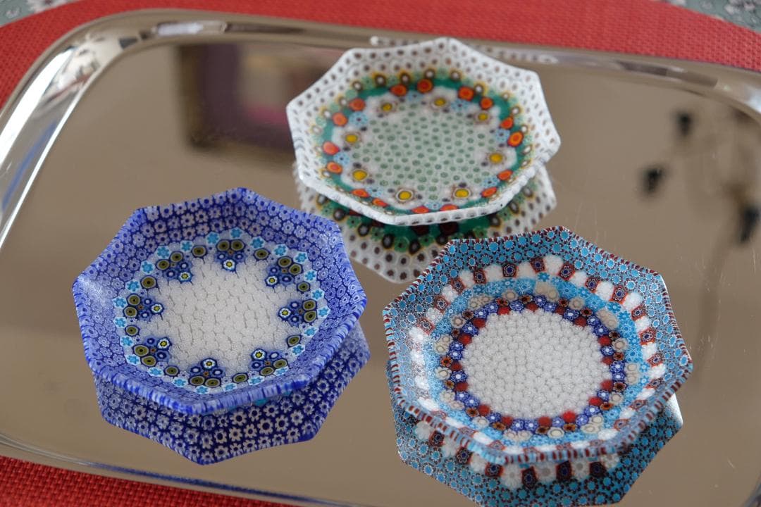 ムリーニ プレート ミルフィオリ ガラス 皿 ワイングラス 江波冨士子 田子美紀