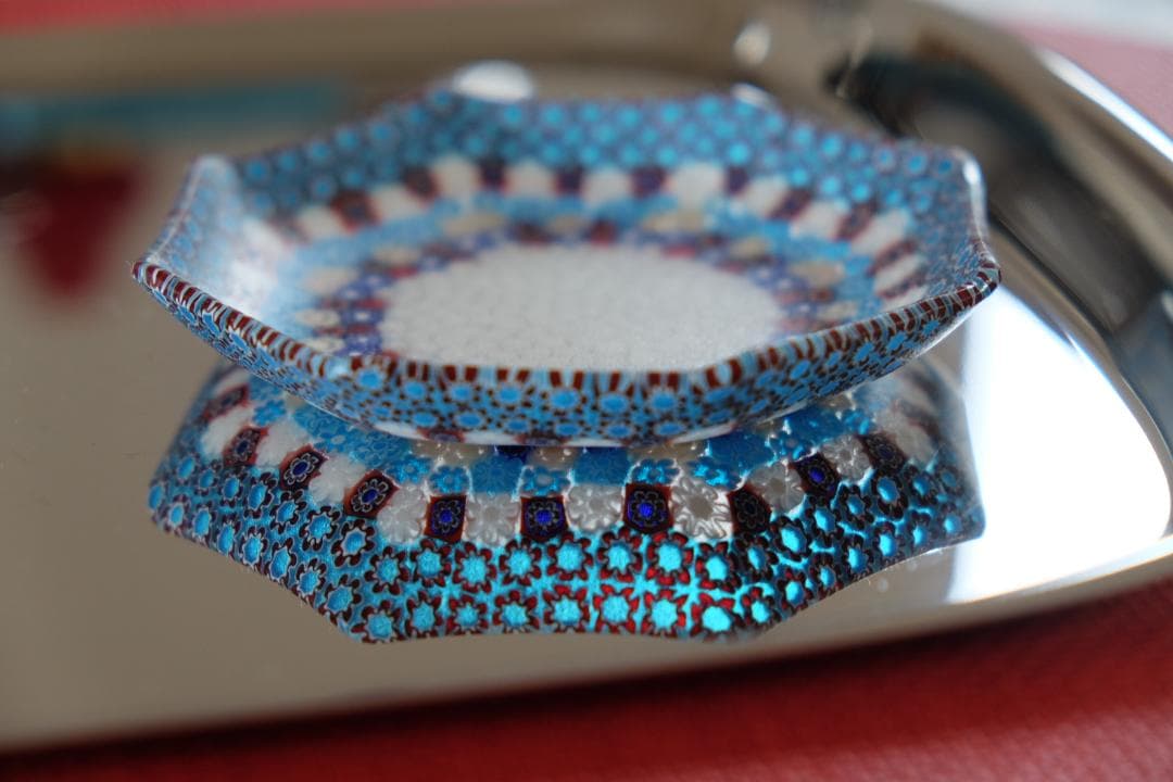 ムリーニ プレート ミルフィオリ ガラス 皿 ワイングラス 江波冨士子 田子美紀