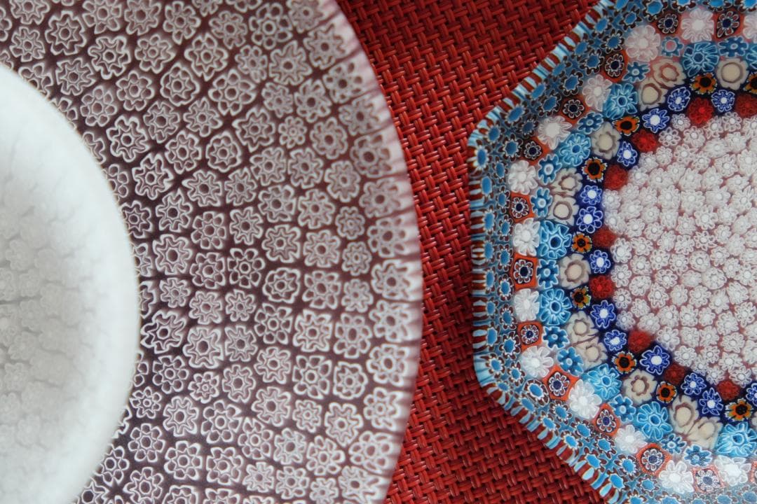 ムリーニ プレート ミルフィオリ ガラス 皿 ワイングラス 江波冨士子 田子美紀