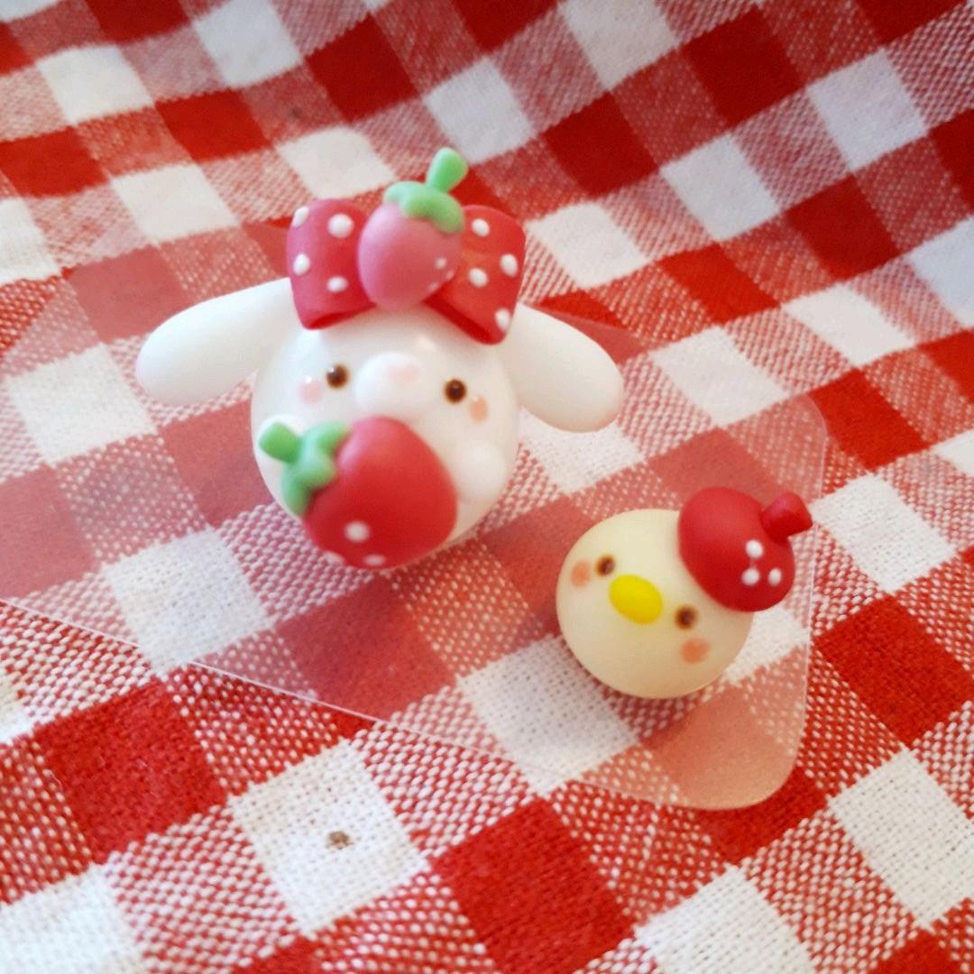 苺シリーズ♡リボンうさぎちゃん&ひよこ