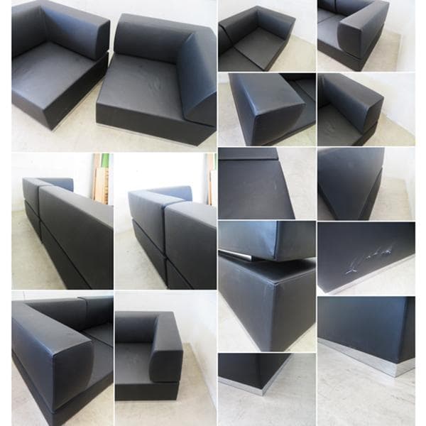 美品■ARTI■インターセクト■黒総革■2人掛けソファ■セパレート■モダン■