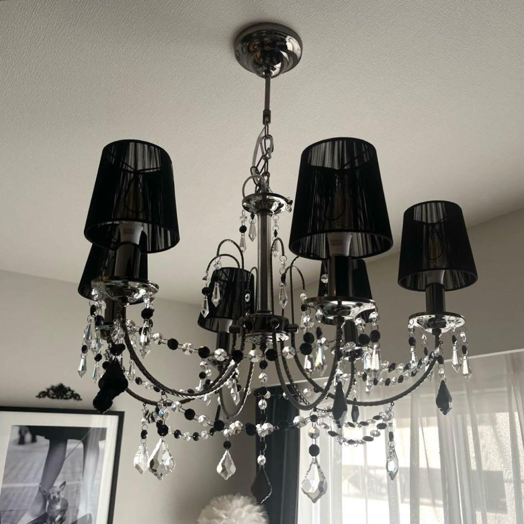 シャンデリア 素敵すぎるブラックシェード 6灯シャンデリア ニトリweb限定商品