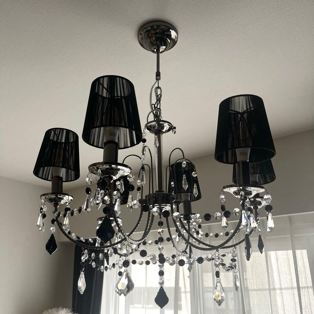 シャンデリア 素敵すぎるブラックシェード 6灯シャンデリア ニトリweb限定商品