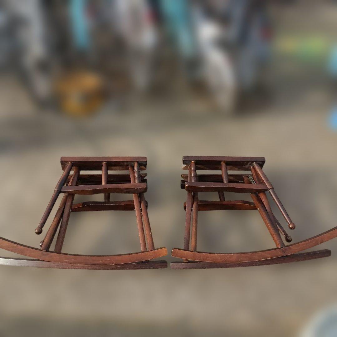 1*2様 5180）飛騨家具のロッキングチェア　折り畳み式　２脚　難有品