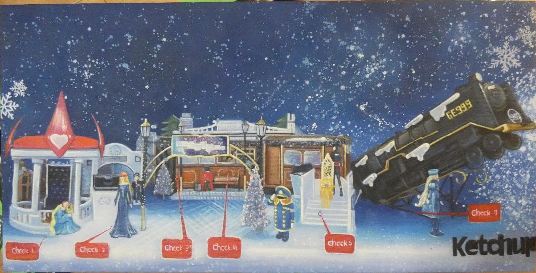 大型絵画　 油彩　松本零士「風景」 サイン　 肉筆手描き　額装済み