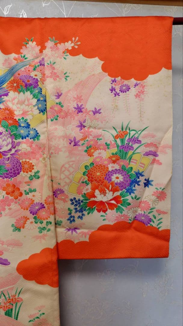 RK407 アンティーク子供着物長襦袢付き98着丈センチ裄丈45センチ3歳前後用