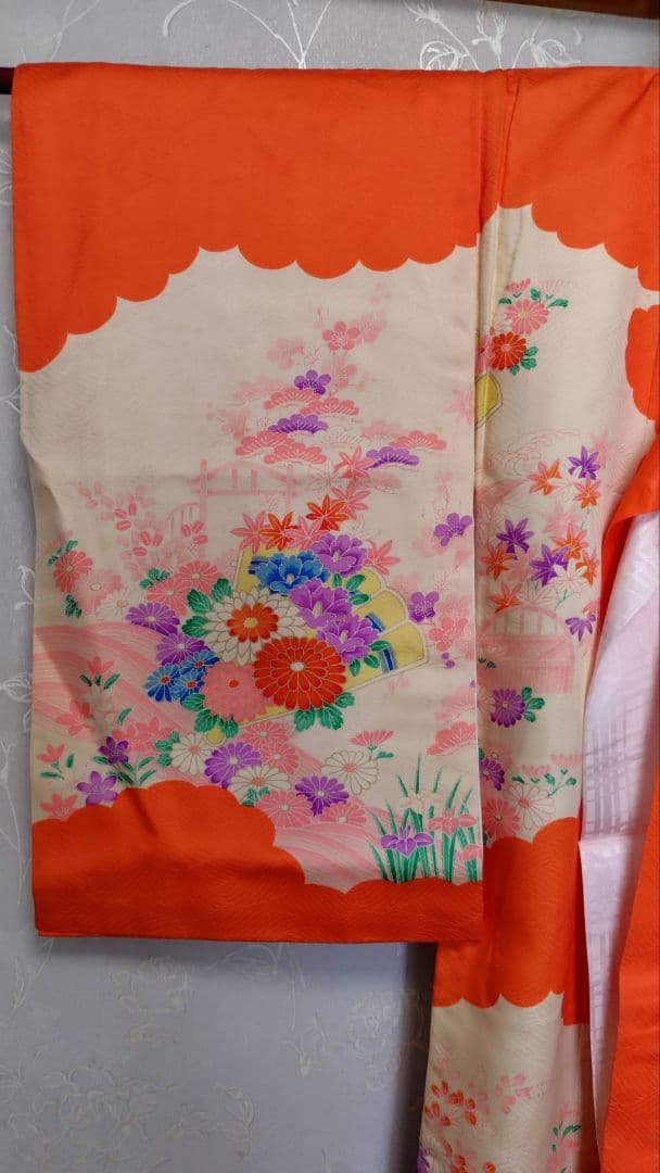 RK407 アンティーク子供着物長襦袢付き98着丈センチ裄丈45センチ3歳前後用